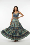 Ethnic Print Crop Top & Skirt Co-ord Set