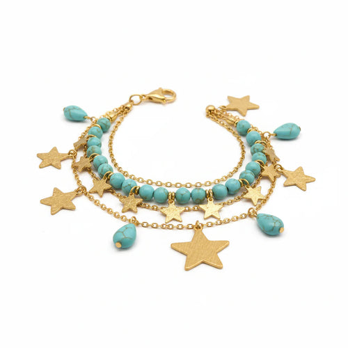 Boho Layered Turquoise Anklet