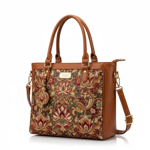 Embroidered Ethnic Tote Handbag