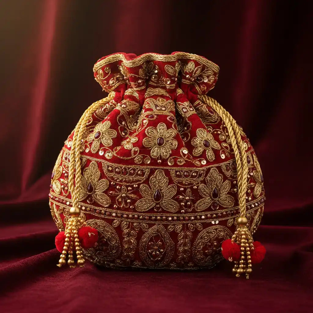 Embroidered Potli Bag Clutch