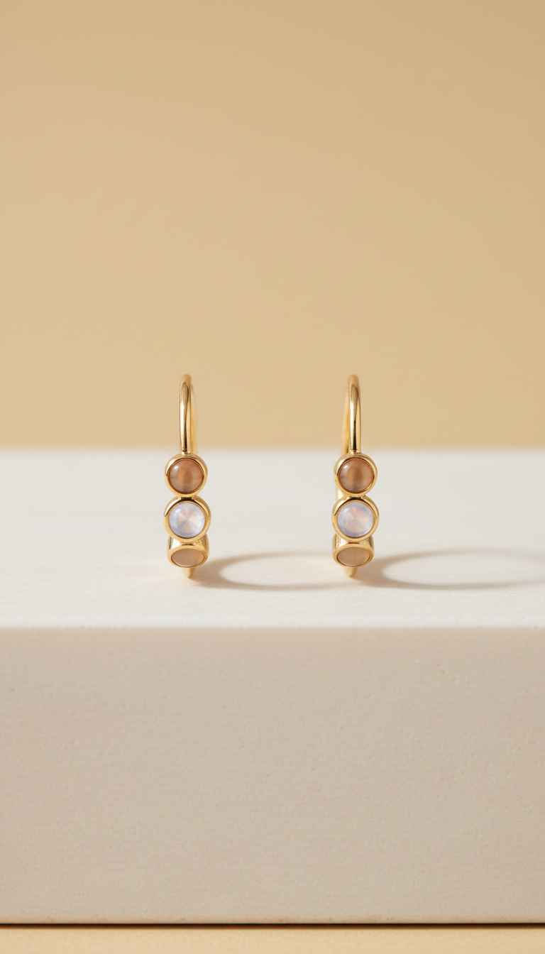 Gold stone hoop earrings for women ethnic and festive wear