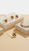Navratna jewellery set with nine gemstones for festive and bridal wear