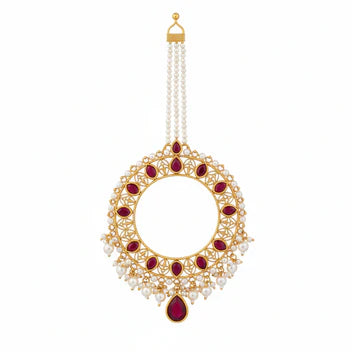 Pearl & Ruby Bridal Nath Nose Ring
