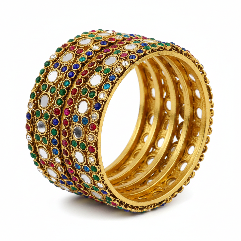 Mirror Work Lac Bangle Set of 4