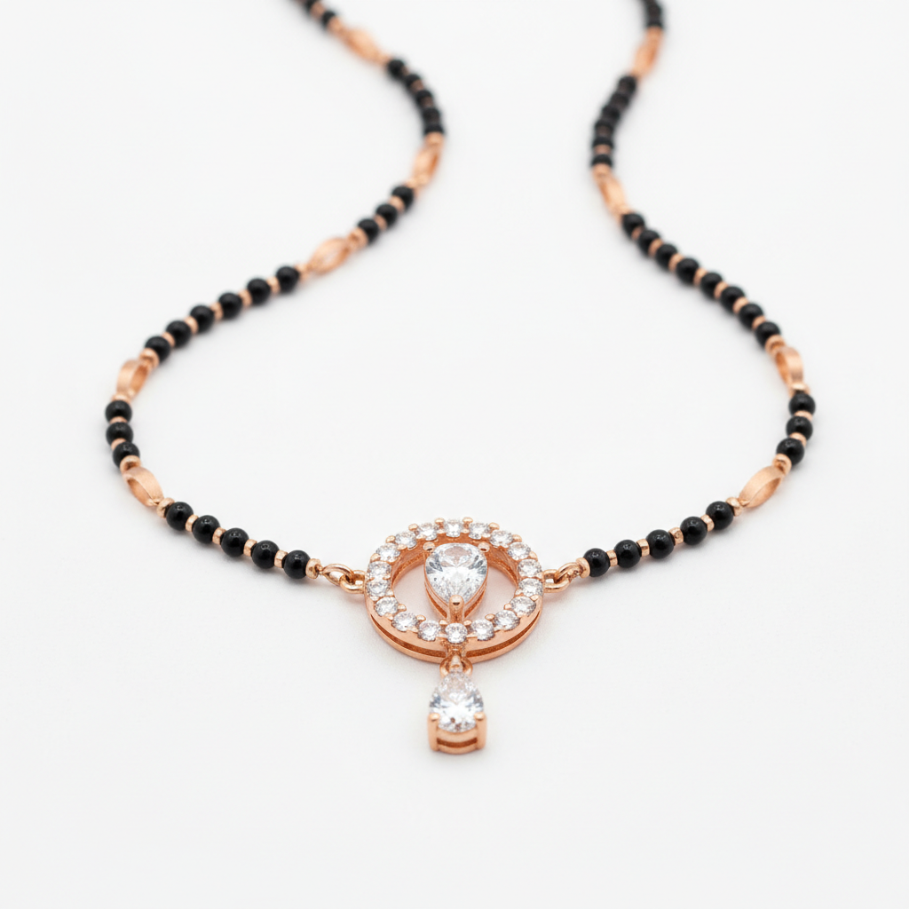 Modern Rose Gold Mangalsutra Necklace