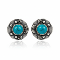 Oxidised Silver Tribal Stud Earrings