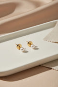 Pearl Drop Gold Stud Earrings